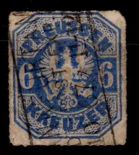 Preussen 25 gestempelt Durchstichfehler Ecke oben #OJ795