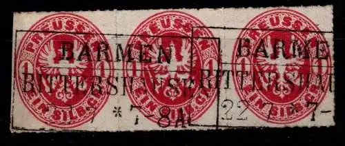 Preußen 16 b gestempelt 3er Streifen, Altsignatur #OJ753