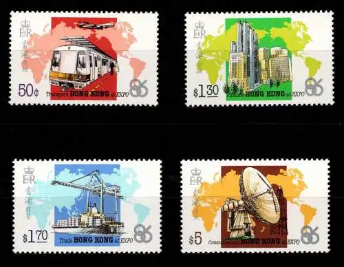 Hongkong 487-490 postfrisch Briefmarkenausstellung #NN416