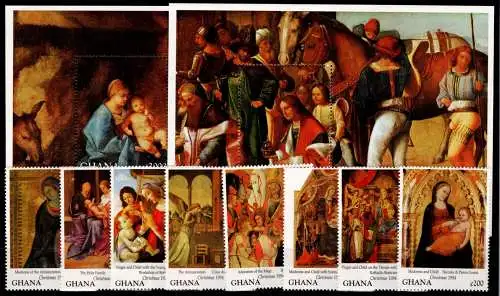 Ghana 2089-2096 und Block 263 und 264 postfrisch Religion #NN581