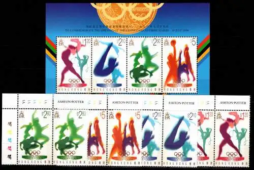 Hongkong 762-765 C c und Block 39 postfrisch Olympische Spiele #NN429