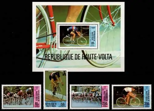Obervolta 795-798 und Block 55 postfrisch Olympische Spiele #NN512