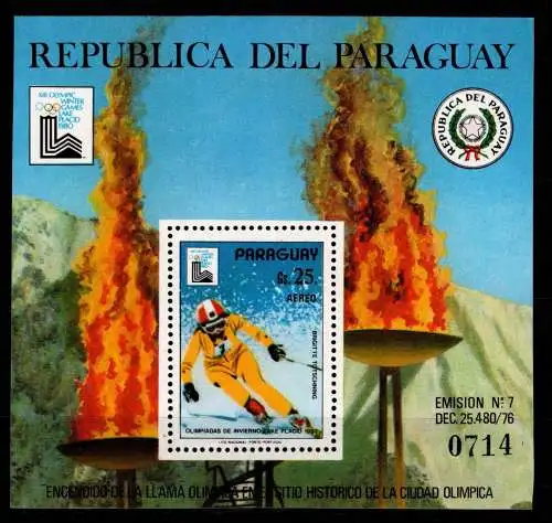 Paraguay Block 333 postfrisch Olympische Spiele #NN517