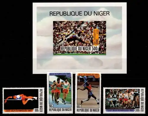 Niger 695-698 und Block 27 postfrisch Olympische Spiele #NN543