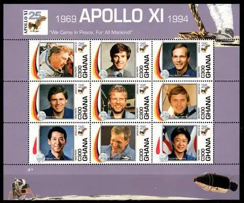 Ghana 2037-2045 postfrisch Kleinbogen / Astronauten #NN578