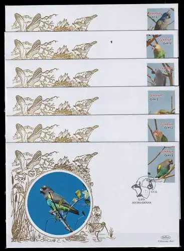 Ghana 4143-4148 gestempelt als FDCs / Vögel #NN551