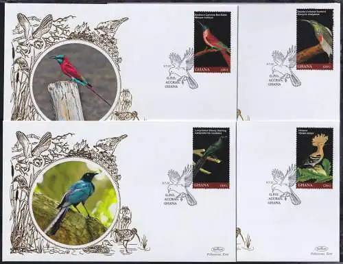 Ghana 4156-4159 gestempelt als FDCs / Vögel #NN552