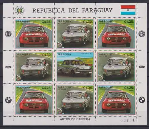 Paraguay 4094 und 4095 postfrisch Kleinbogen / Auto #NN981