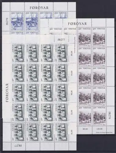 Färöer 285-287 postfrisch Kleinbogensatz / Soziales Leben #NN898
