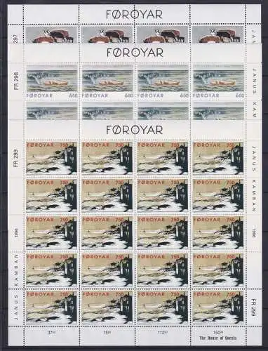 Färöer 305-307 postfrisch Kleinbogensatz / Kunst #NN905