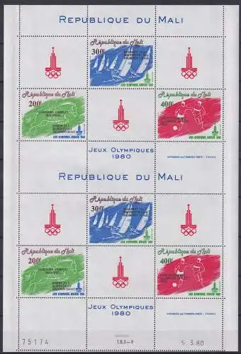 Mali 794-796 postfrisch Kleinbogen / Olympische Spiele #NN533
