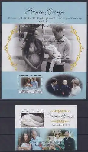 Ghana 4324-4327 und Block 527 postfrisch Kleinbogen / Königshaus #NN564