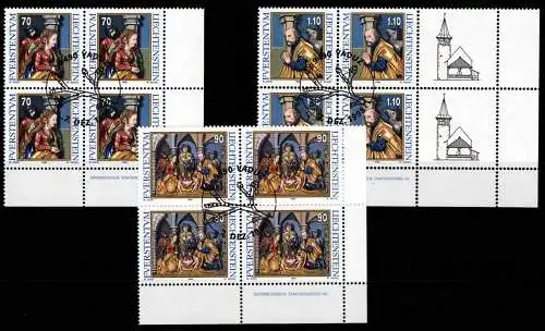 Liechtenstein 1183-1185 gestempelt mit ESST als 4er Blöcke #OD777