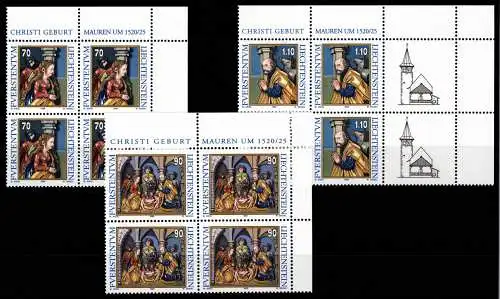Liechtenstein 1183-1185 postfrisch als 4er Blöcke #OD778