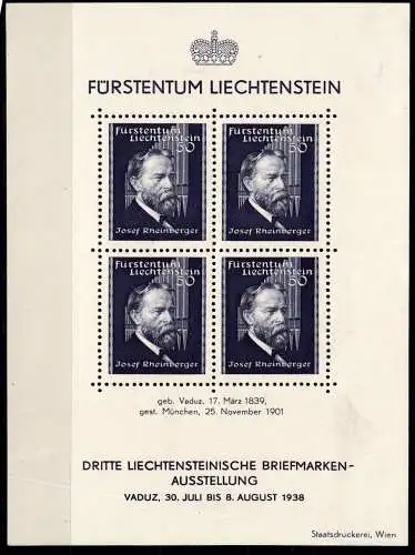 Liechtenstein Block 3 postfrisch #OD618