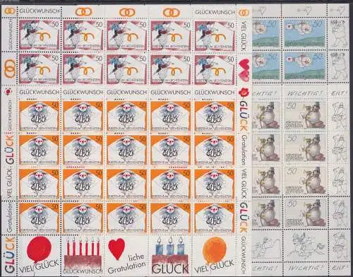 Liechtenstein 1041-1044 postfrisch als Kleinbögen, Grußmarken #OD640