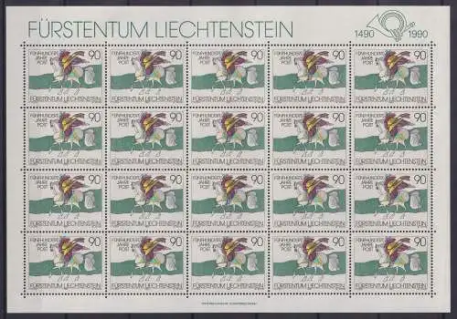 Liechtenstein 1004 postfrisch als Kleinbogen, 500 Jahre Post #OD643