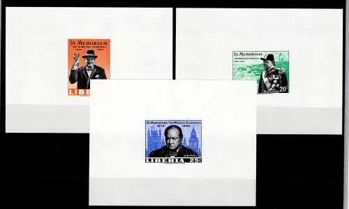 Liberia 644-646 B postfrisch als Einzelblöcke, Churchill #OD709