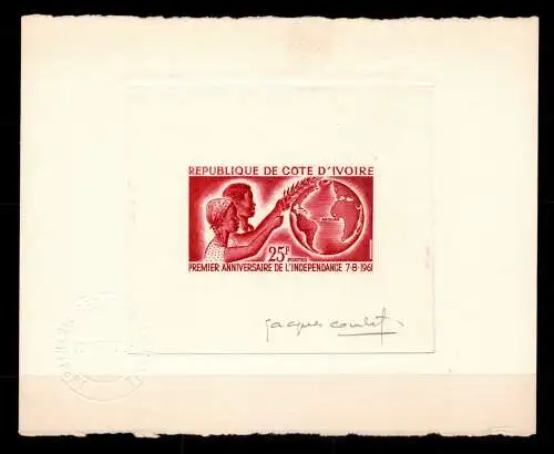 Elfenbeinküste 222 Epreuve d` Artiste, rot #OD716