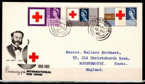 Großbritannien 362-364 y gestempelt als FDC, Rotes Kreuz #OD449