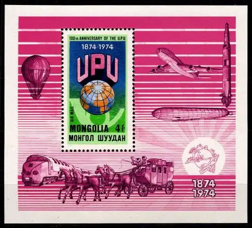 Mongolei Block 36 postfrisch U.P.U. #OD458