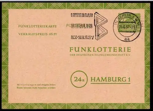 Berlin Funklotterie PK FP 4 gestempelt #OD539