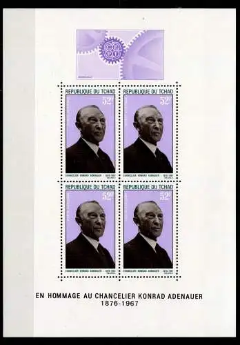 Tschad Block 2 postfrisch K. Adenauer #OD233