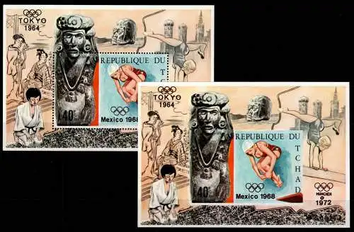 Tschad Block 11 A+B postfrisch Olympiade 1968 Mexiko #OD236