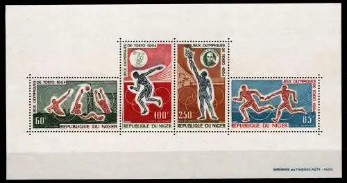 Niger Block 3 postfrisch Olympiade Tokio 1964 #OD228