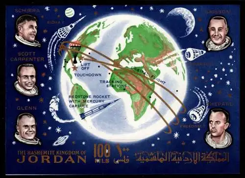 Jordanien Block 9 postfrisch Raumfahrt #OD280