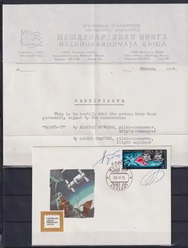 Sowjetunion Kosmonauten Autogrammbrief A. Gubarev + G. Grechko #OD387