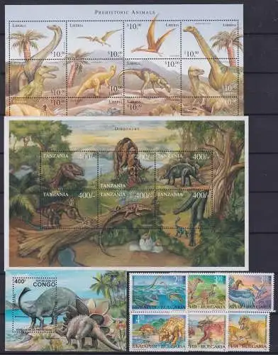 Lot Kleinbögen, Blöcke, EM postfrisch Dinosaurier #OD408