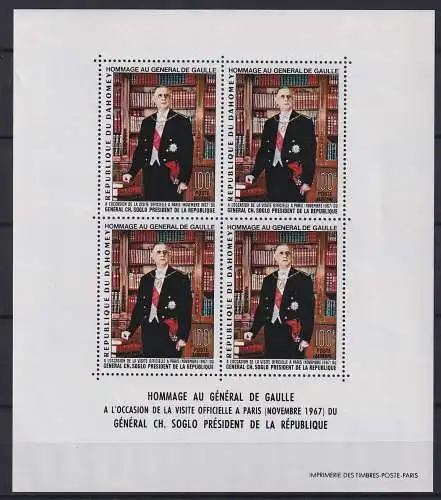 Dahomey Block 11 postfrisch De Gaulle #OD208