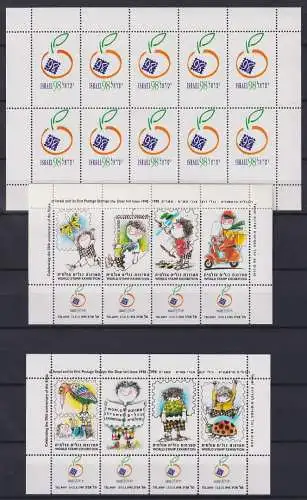 Israel 3 Vignettenblocks postfrisch Briefmarkenausstellung 1998 #OD323