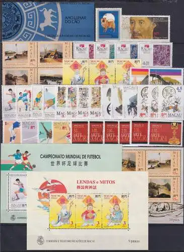 Macau Jahrgang 1994 postfrisch incl. Markenheftchen #OD197