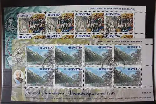 Schweiz 1699-1700 gestempelt als Kleinbogen, Alpenüberquerung #RJ448