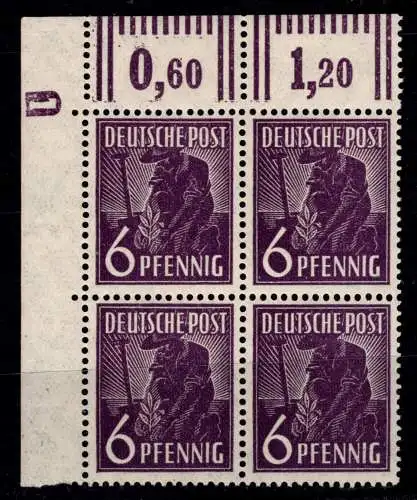 Alliierte Besetzung 944 PL postfrisch Plattennummer 1 negativ #OK409