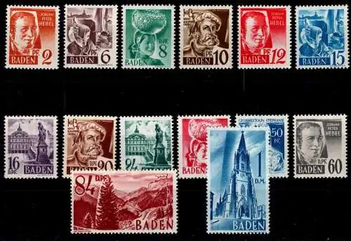 Französische Zone Baden 14-27 postfrisch #OK461