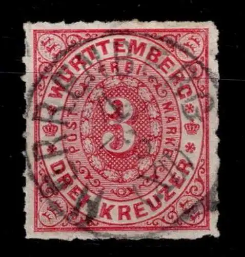 Württemberg 38 gestempelt in guter Bedarfsqualität #OK545