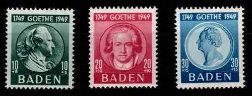 Französische Zone Baden 47-49 postfrisch #OK467