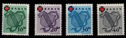 Französische Zone Baden 42 A-45 A postfrisch minimal fleckig #OK465