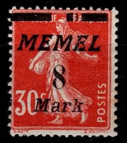 Memel 112 PF I postfrisch Balken zweimal gebrochen #OK604