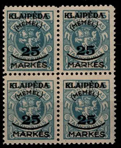Memel 125 postfrisch als 4er Block mittig gefaltet #OK608