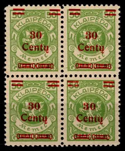Memel 226 postfrisch als 4er Block, geprüft Petersen BPP #OK621