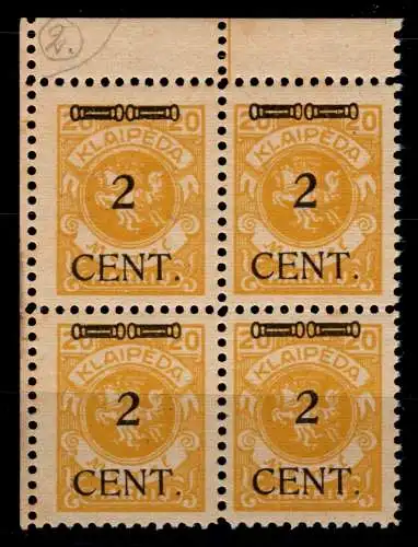 Memel 176 I postfrisch als 4er Block, etwas fleckig #OK620
