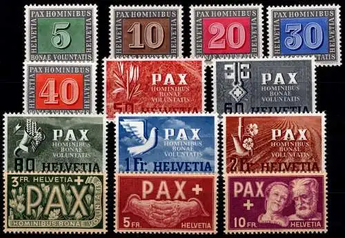 Schweiz 447-459 postfrisch PAX-Satz #ON610