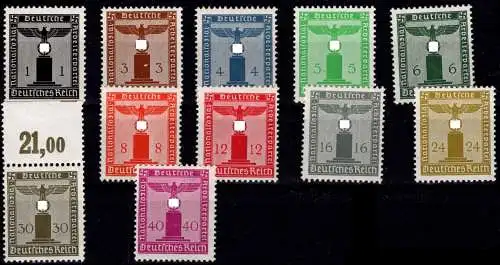Deutsches Reich Dienstmarken 144-154 postfrisch #ON617
