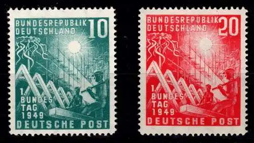 BRD Bund 111-112 ** postfrisch 111 gepr. Schlegel #ON668