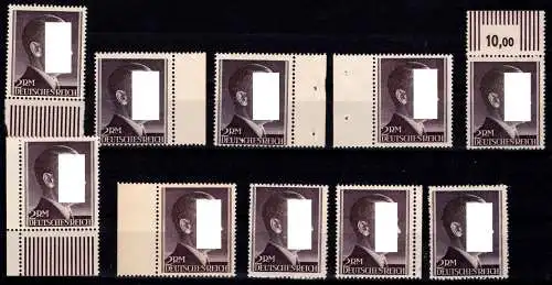 Deutsches Reich 800 B postfrisch 10 mal mit Randstücken #ON682