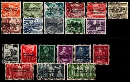 Schweiz Ämter ONU / UNO 1-20 gestempelt #ON691